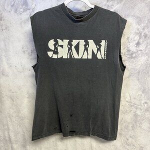 Vintage Skin Industries T Shirt Men’s M 19x26 Black Cut Off Tank Top 90s Y2K